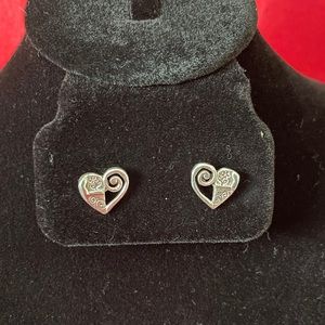 Brighton 1/2” heart stud earrings